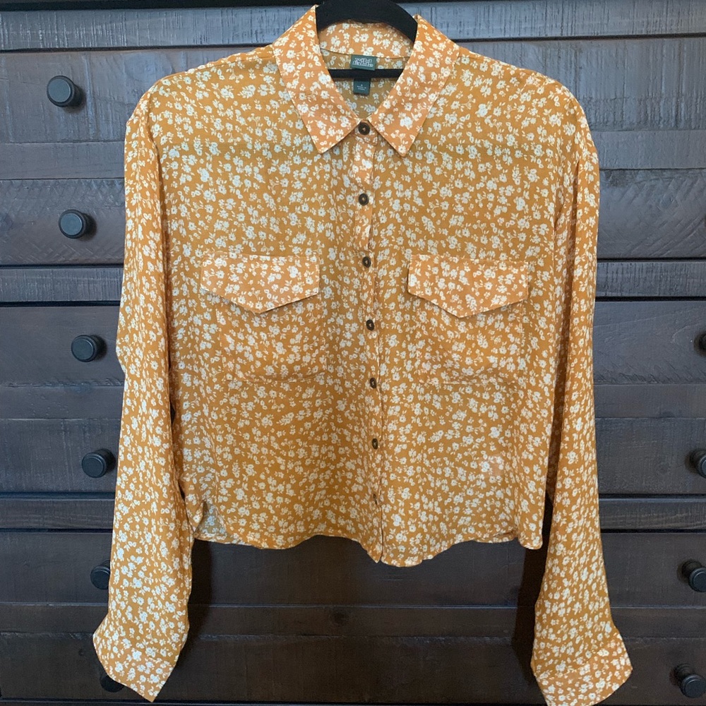 Wild Fable Mustard Floral Shirt